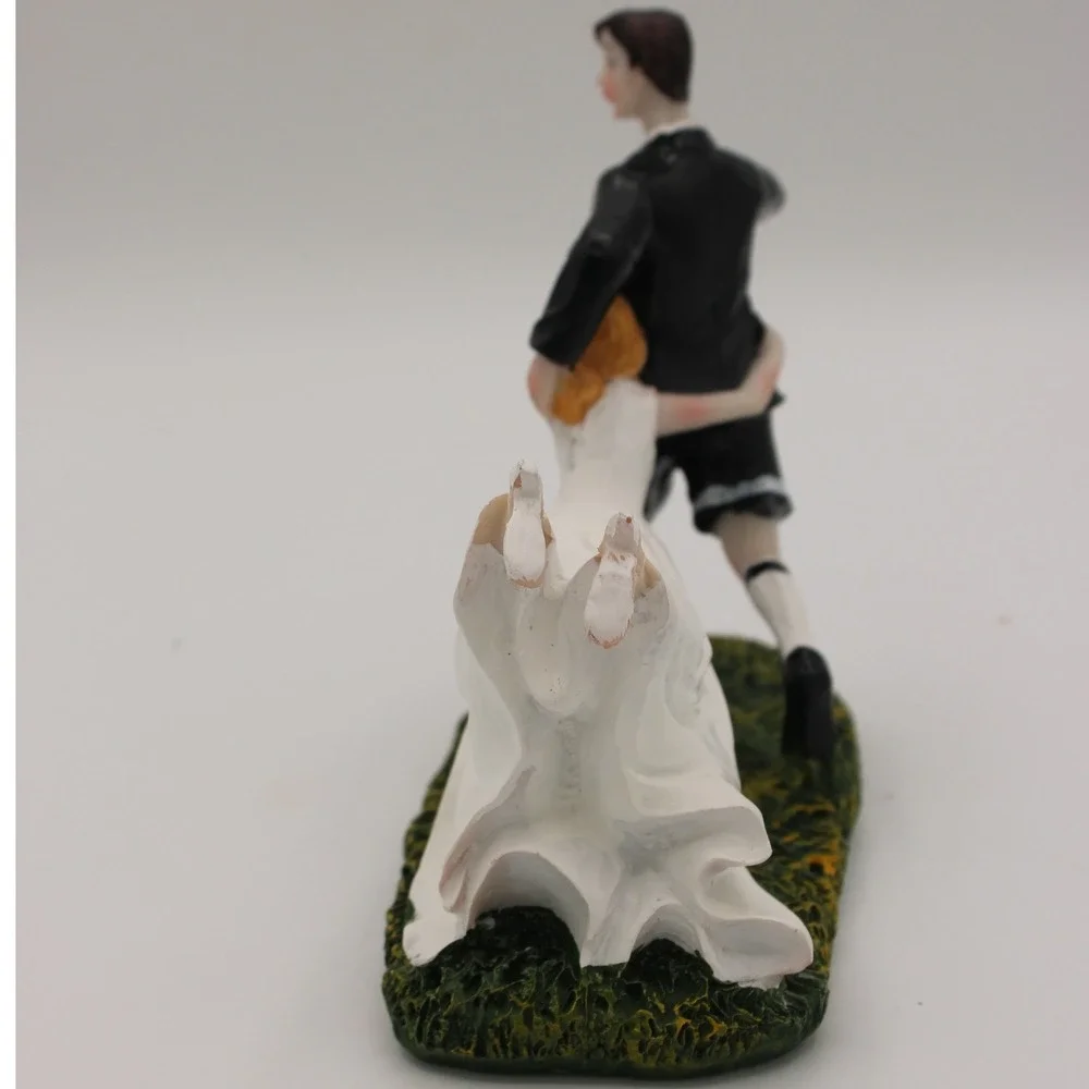Riverbyland Funny Wedding Cake Topper Bride Groom Football Figurine 7